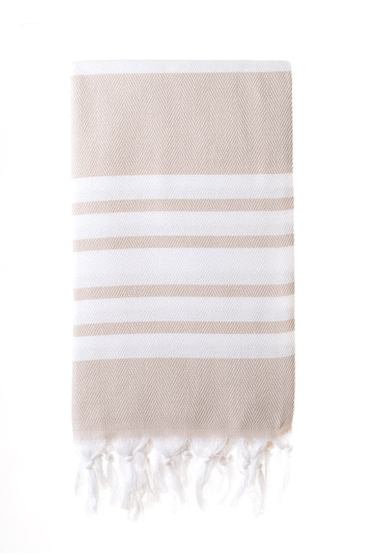 Herringbone Sand Turkish Towel