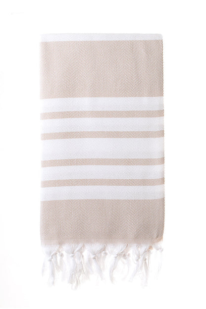 Herringbone Sand Turkish Towel