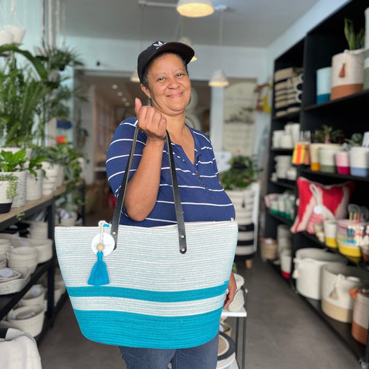 Pratique Bag - Leather Trim Teal - SALE