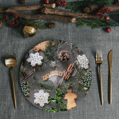 It's Beginning To Look A Lot Like Christmas-2 Felt on Vinyl Round Placemats