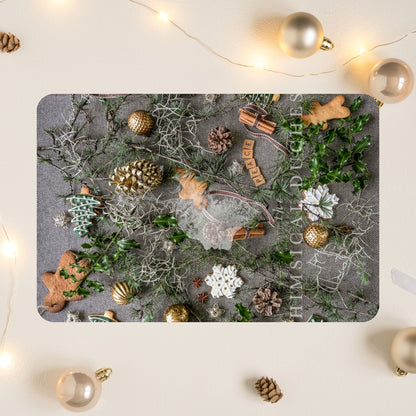 It's Beginning To Look A Lot Like Christmas Felt on Vinyl Rectangular Placemats