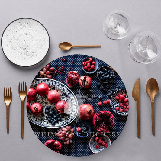 Jewels Of Nature Felt on Vinyl Round Placemats