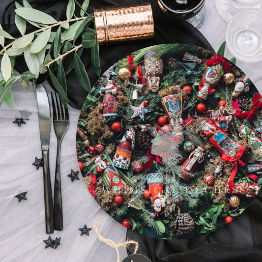 Jolly Old St Nicholas Felt on Vinyl Round Placemats