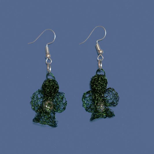Karoo Angels - Leaf Green Wire Juweel Earrings