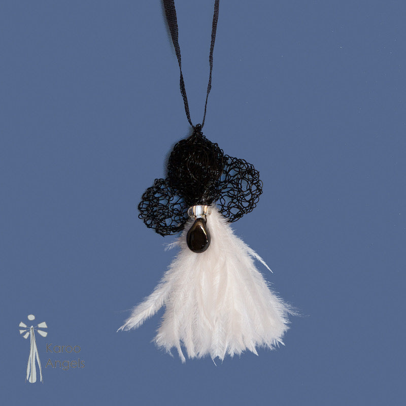 Karoo Angels - White Feathers and Ink Wire Juweel Pendant