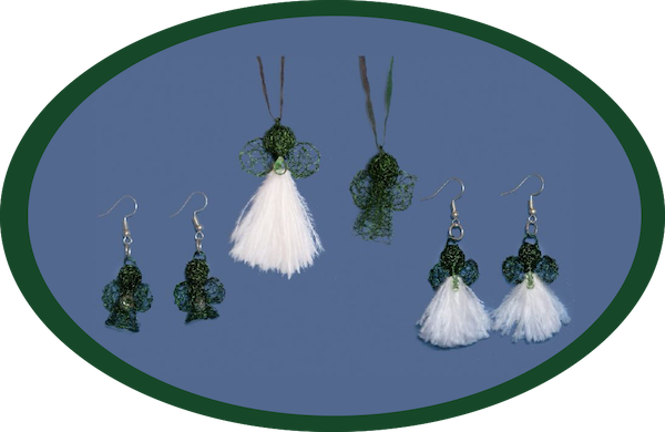 Karoo Angels - Leaf Green Wire Knitted Juweel Pendant