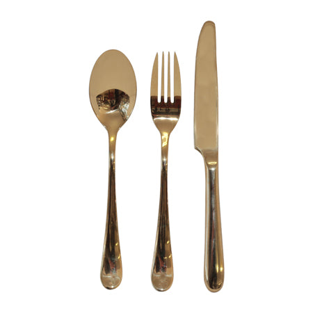 Gold Dinner Knife,Fork,Spoon (Set of 3)
