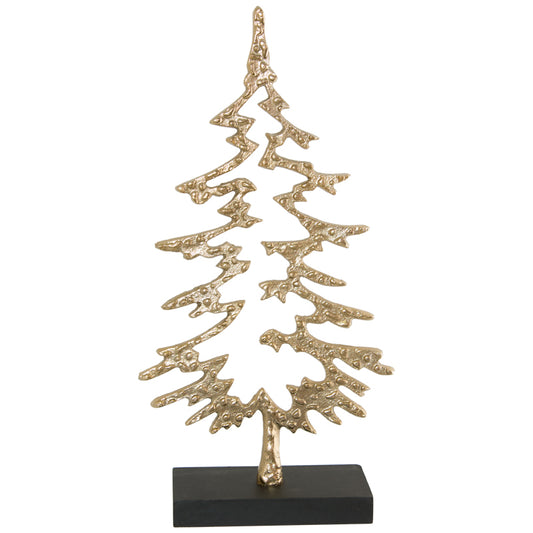 Christmas Tree in Gold Metal with Black Stand (40 cm)