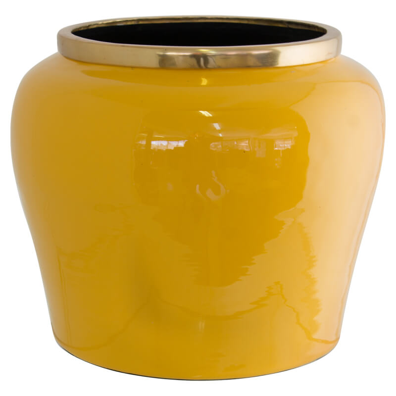 Vase - Yellow Jar Shape in Metal