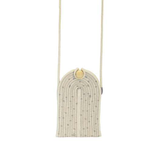 Phone Pouch - Stitched Grey Polka Dot