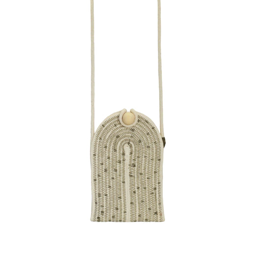 Phone Pouch - Stitched Olive Polka Dot