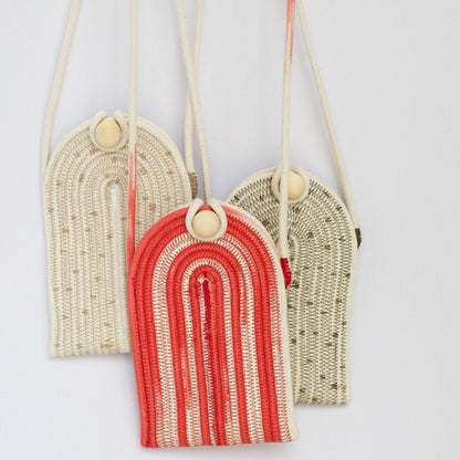 Phone Pouch - Stitched Olive Polka Dot