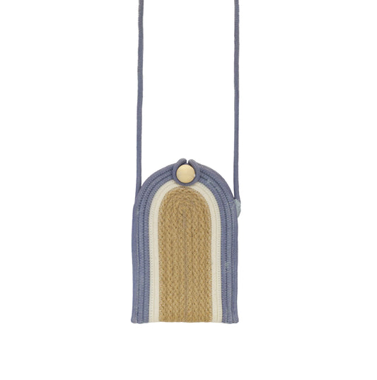 Phone Pouch - Blue-Grey Jute Jungle