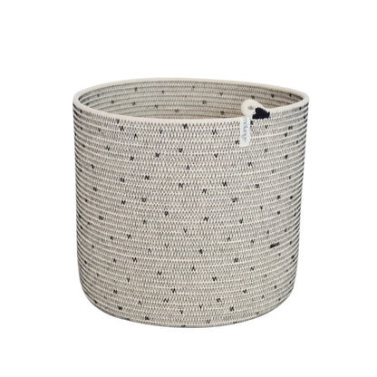 Cylinder Basket - Stitched Polka Dot