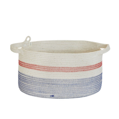 Handle Basket - Stitched Block & Stripe