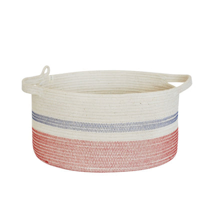 Handle Basket - Stitched Block & Stripe