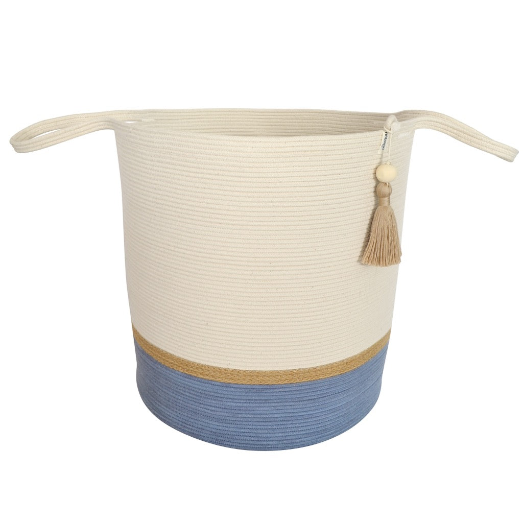 Floor Basket - Jute & Blue-Grey