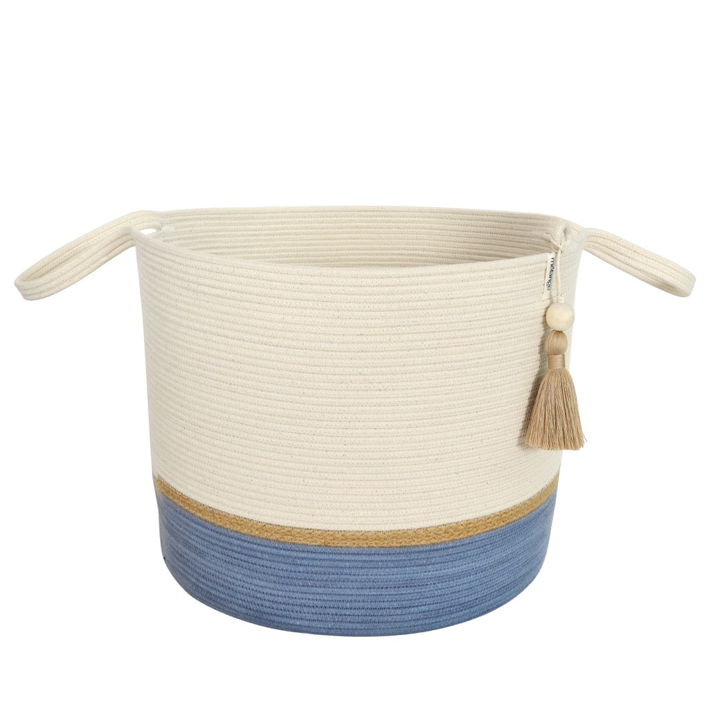 Floor Basket - Jute & Blue-Grey