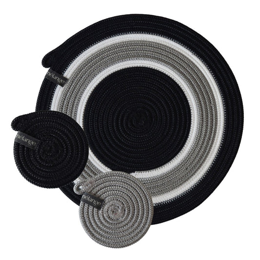 Placemats & Coasters (set of 4 each) - Mbizi Black