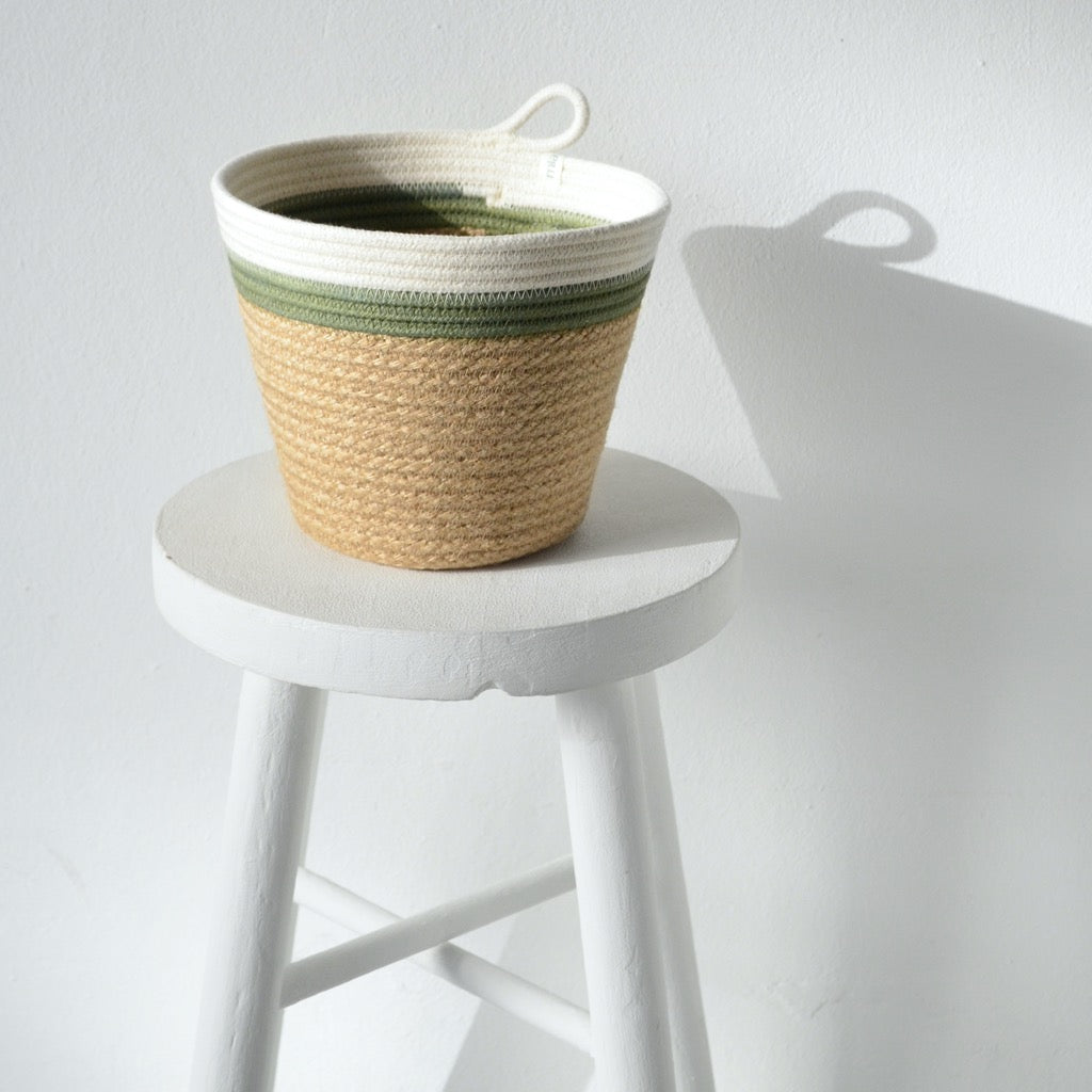 Planter Basket - Olive Jute Jungle