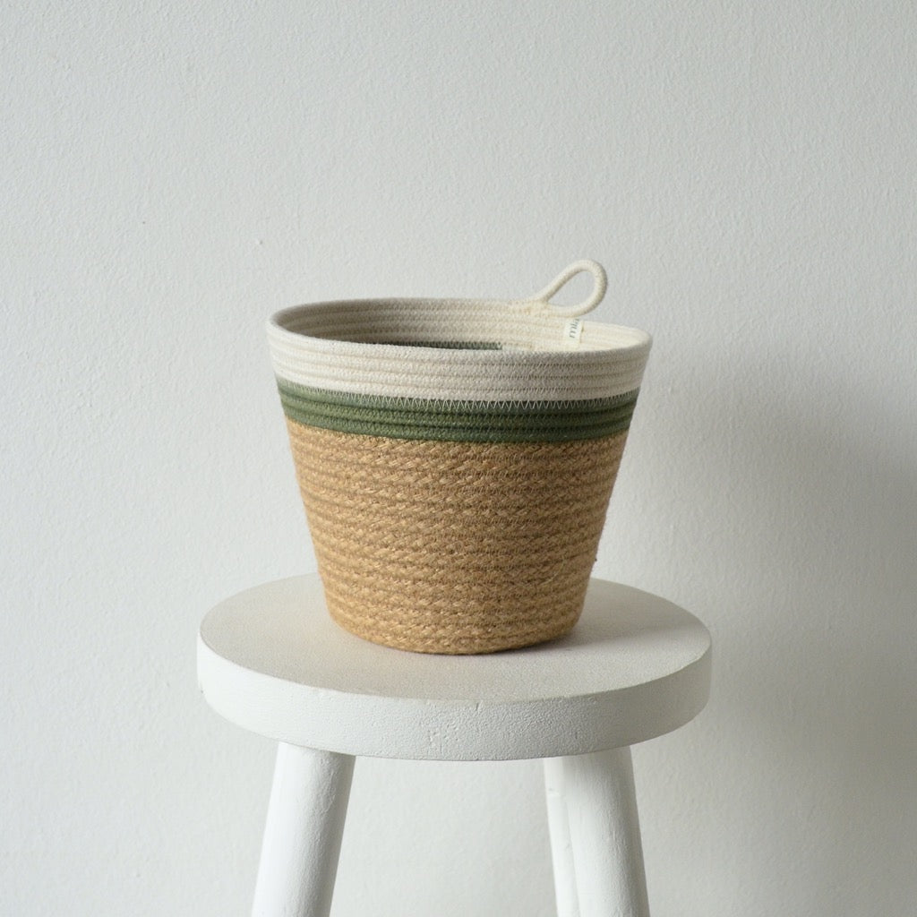 Planter Basket - Olive Jute Jungle