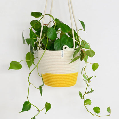 Hanging Planter - Yellow Block