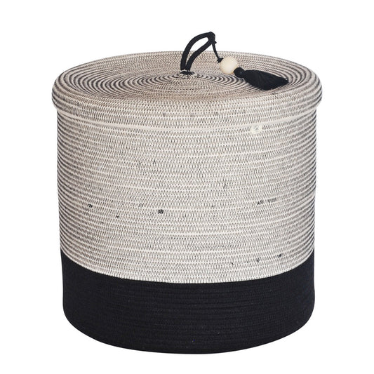 Lidded Cylinder Basket - Liquorice