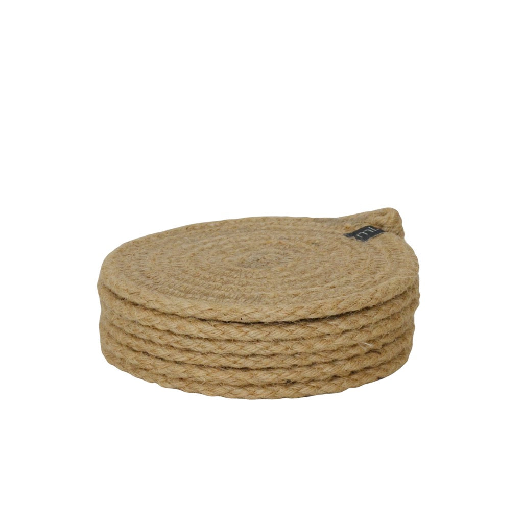 Table Basket & Coasters - Jute & Charcoal