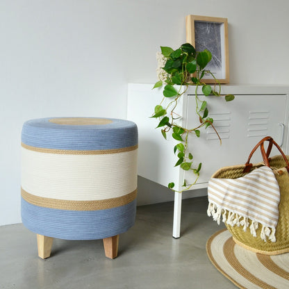 Ottoman - Jute & Blue-Grey