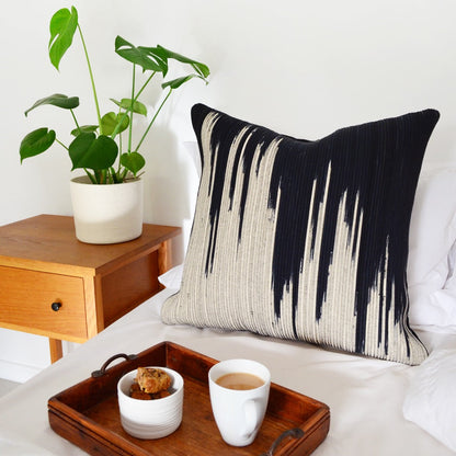 Scatter Cushion - Black Ikat