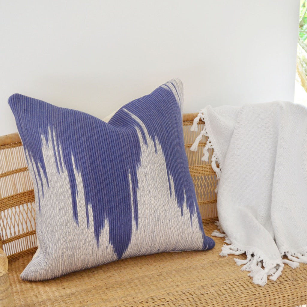 Scatter Cushion - Blue Ikat