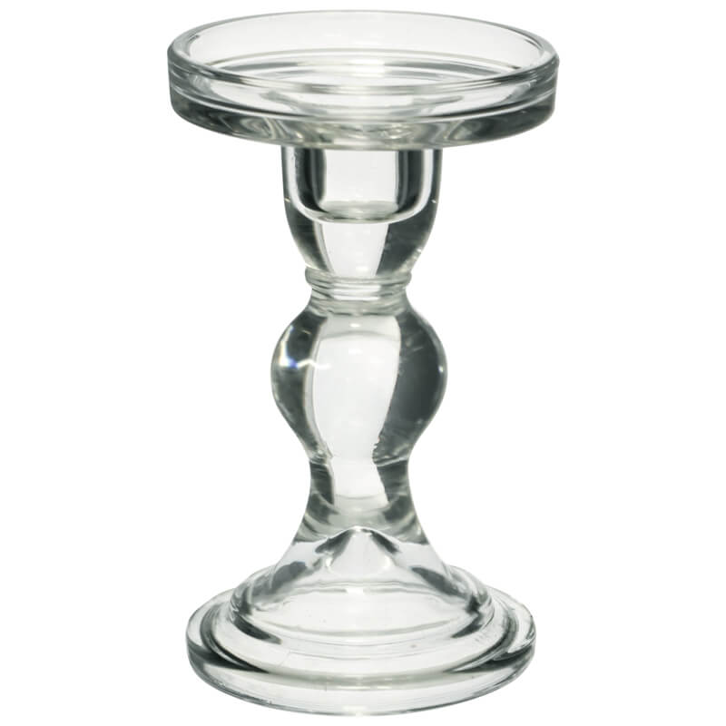 Pillar Glass Candle Holder - Medium 14.5 x 9cm