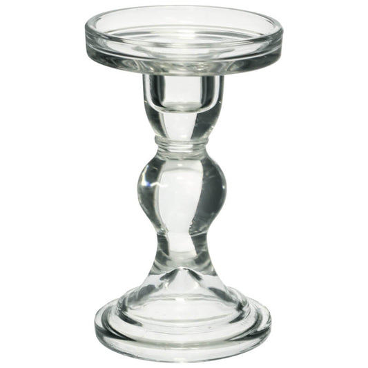 Pillar Glass Candle Holder - Medium 14.5 x 9cm