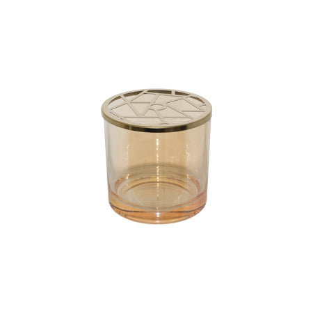 Nova Amber Vase/Gold Lid 10x10