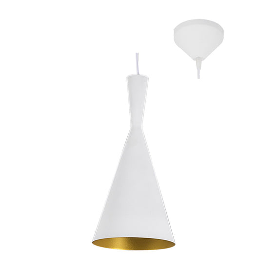 Eurolux - Industria Pendant 190mm White/Gold - Lighting, Lights - P442WG