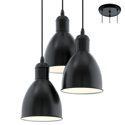 Eurolux - Priddy 3LT Pendant Black - Lighting, Lights - P696B