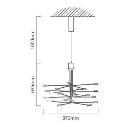 Eurolux - Tilly Series 2034 Pendant 870mm White/Gold - Lighting, Lights - P809