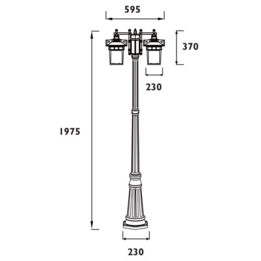 Radiant - 2 Lamps Pole Light in Matt Black - RO217