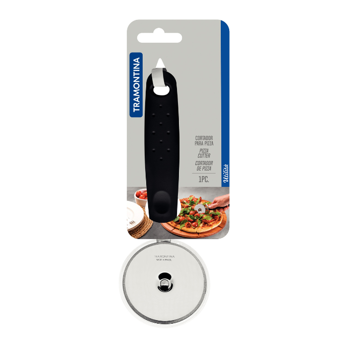 Pizza Cutter in Stainless Steel with Black Polypropylene Handle - Utilita - Tramontina - TRM-25625100