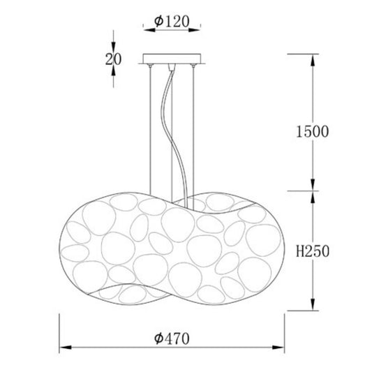 Radiant - Pendant Steel White 3xE27 60w - RP244