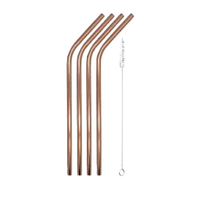 Rose Gold Stainless Steel Straws by Nicolson Russell (Set of 4 with 2 cleaners)