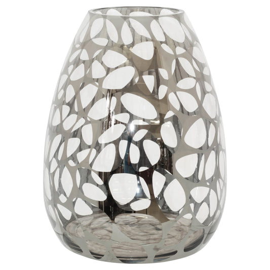 Silver and Clear Leopard Print Vase