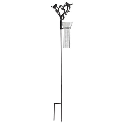 Rain Gauge - Birds in a Tree (100cm) (Wrought Iron and Glass)