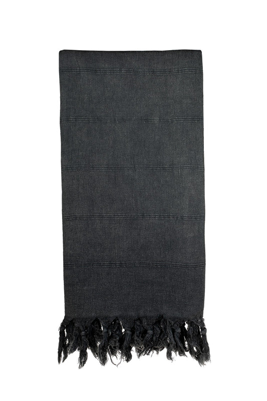 Stonewashed Black Turkish Towel
