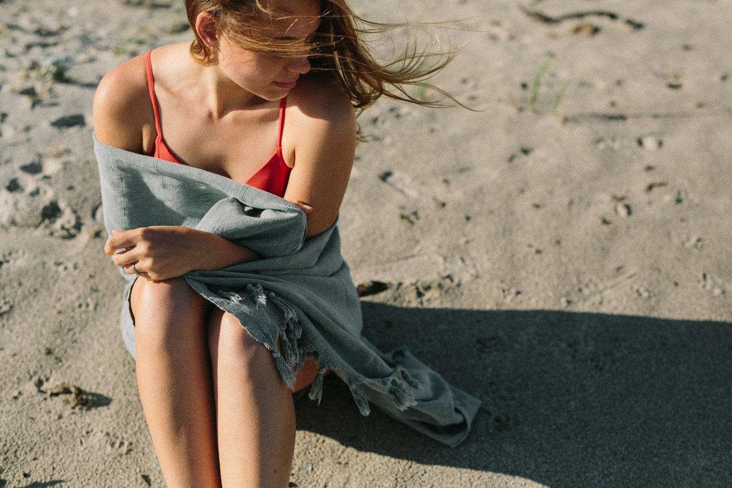 Stonewashed Light Grey Turkish Towel