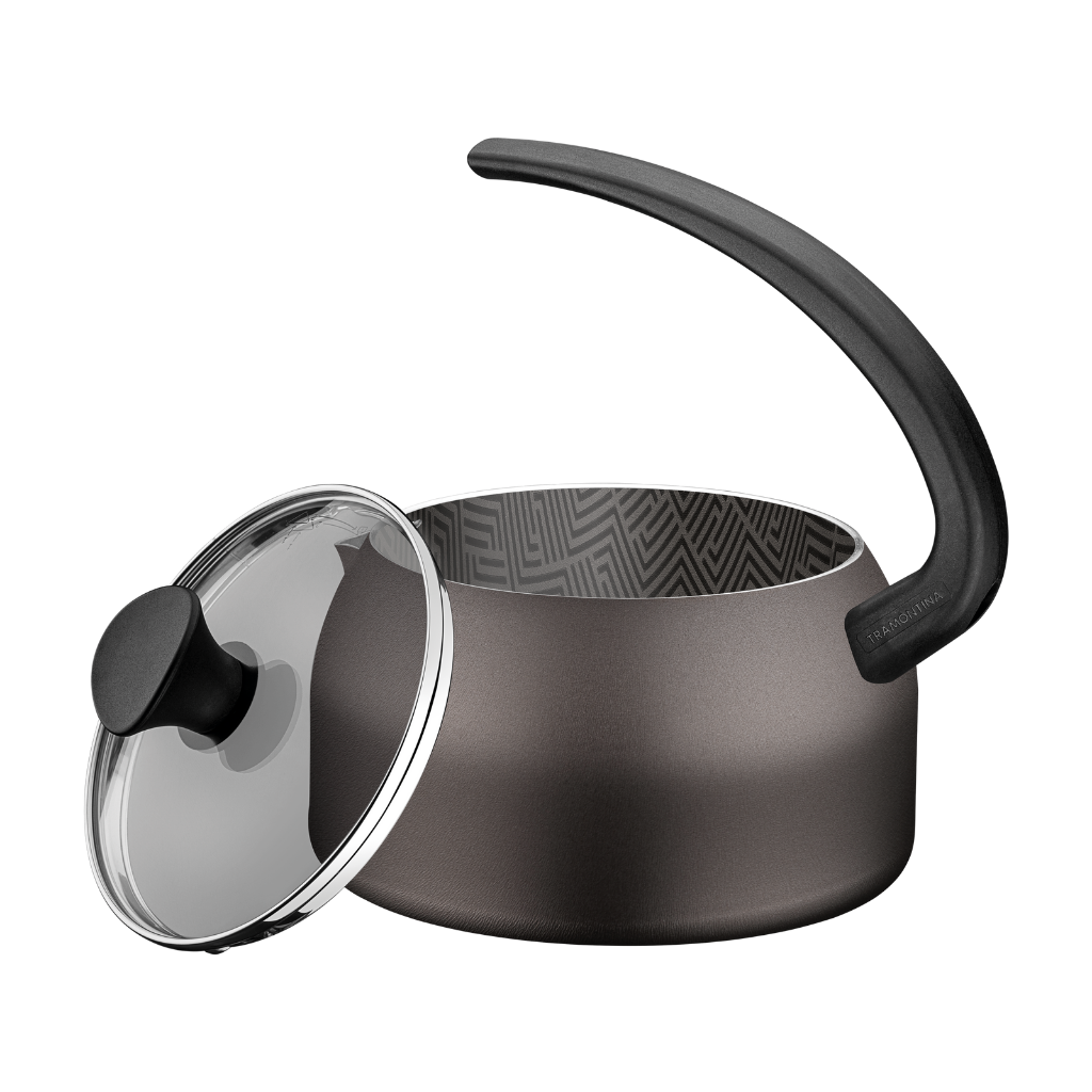Tramontina - Kettle - 1.9 L Lead-Colored Aluminum with Interior and Exterior Starflon Max Nonstick Coating