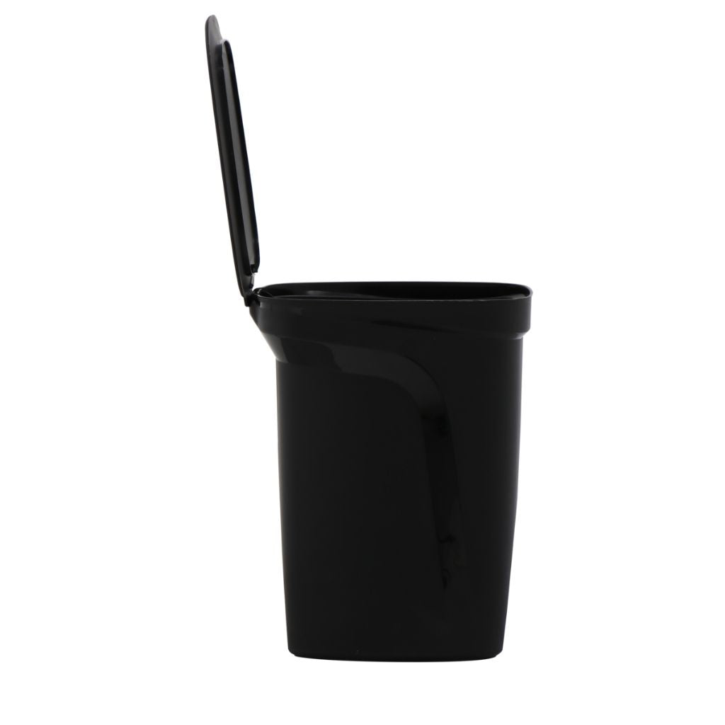 Tramontina Compact 10-Liter Black Polypropylene Trash Bin with Galvanized Steel Rod