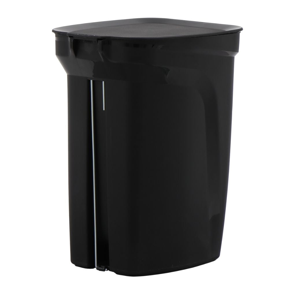 Tramontina Compact 10-Liter Black Polypropylene Trash Bin with Galvanized Steel Rod