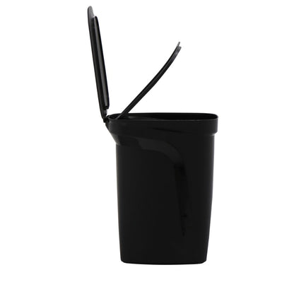 Tramontina Compact 10-Liter Black Polypropylene Trash Bin with Galvanized Steel Rod