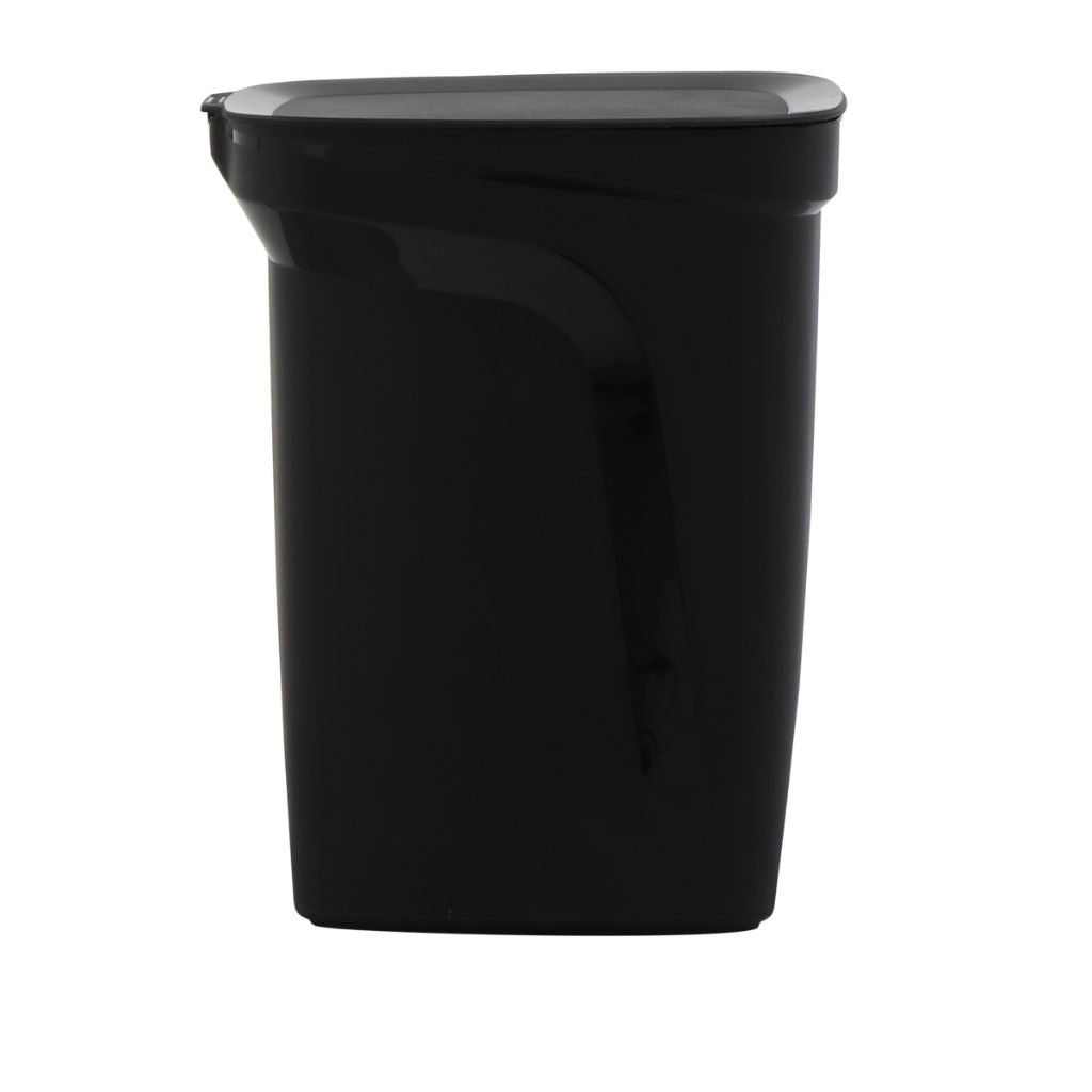 Tramontina Compact 10-Liter Black Polypropylene Trash Bin with Galvanized Steel Rod